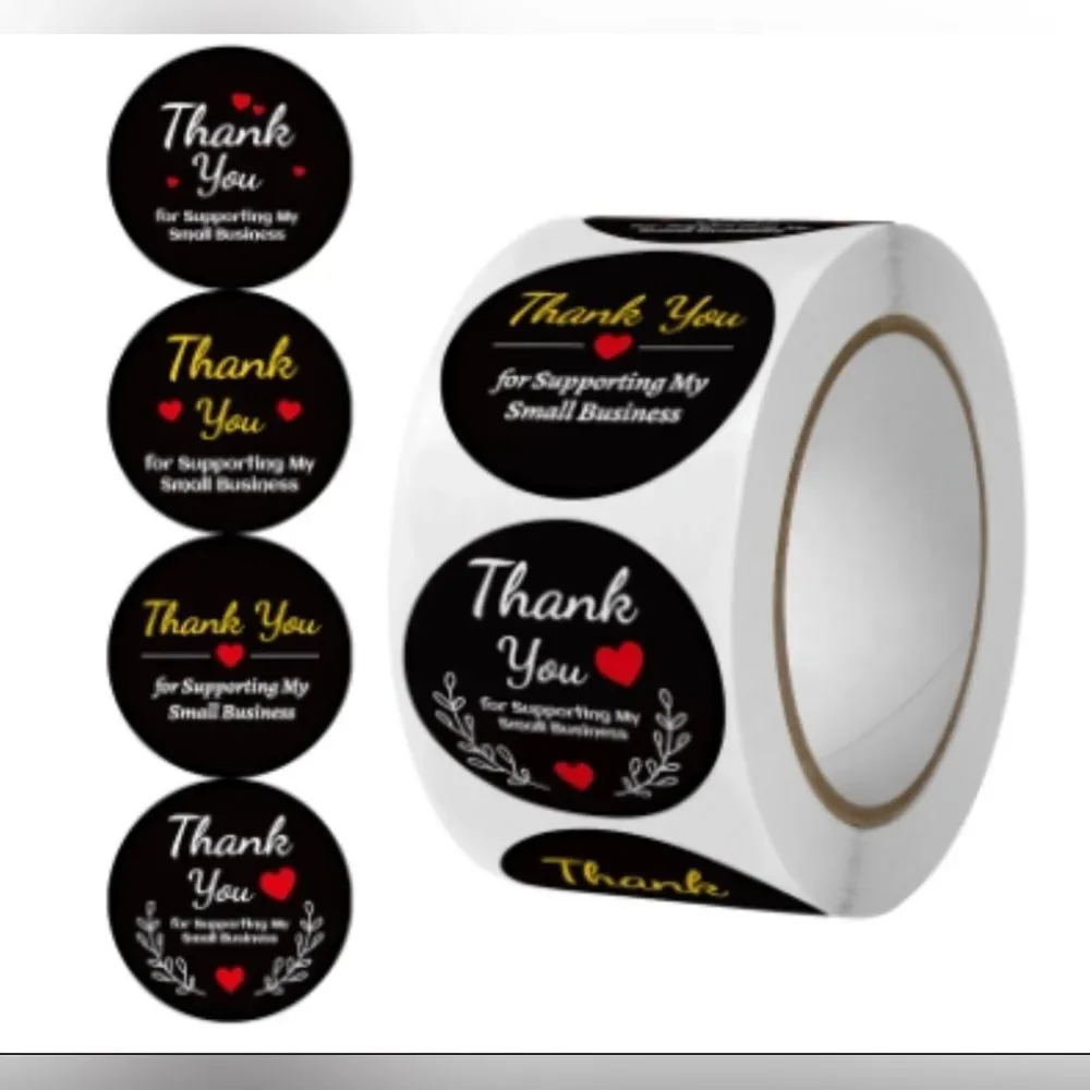 1Inch Thank You Stickers, Thank You Stickers Roll, Thank You Seal envelope